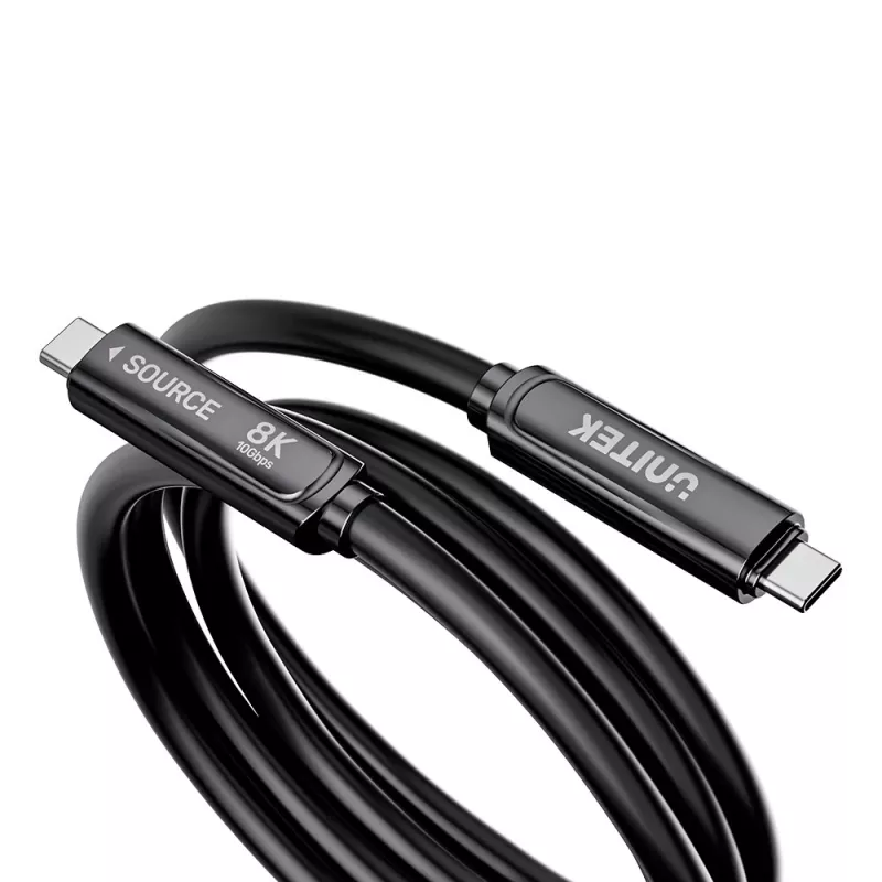 UNITEK USB-C Active Optical Cable 7m – 10Gbps, PD60W, 8K@30Hz, μαύρο