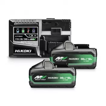 Hikoki 36V MultiVolt Μπαταρία 2,5 Ah (Συσκευασία 2 τεμ.) με Ταχυφορτιστή UC18YSL3
