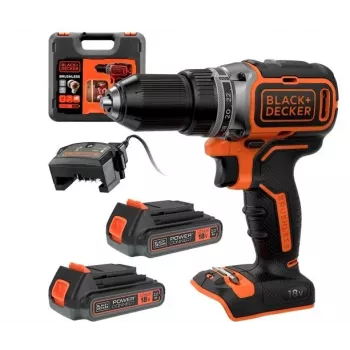 BLACK+DECKER 18V μπαταρία brushless δράπανο-κατσαβίδι 52Nm 2x2,0Ah BL186KB