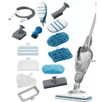 Σφουγγαρίστρα ατμού + SteaMitt 2 σε 1 Black & Decker, σφουγγαρίστρα ατμού και καθαριστής χειρός ατμού 1600 W 0,5 L γκρι