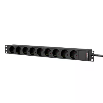 CAYMON PSR109G/B Πολύπριζο 19 ιντσών 9x Schuko 2,5m γκρι/μαύρο