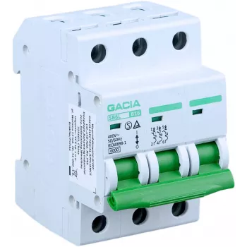GACIA SB6L B 3P 6A Μικροαυτόματος διακόπτης, 6kA, χαρακτηριστική B, 3-πολικός, 6A