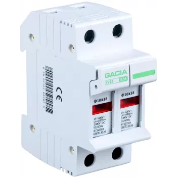 VCX Pro Βάση ασφαλείας 2-πολική 32A 400V AC 10x38mm ράγα DIN