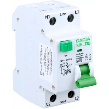 GACIA SL6N RCBO 1P+N B16A 30mA Τύπου AC Διακόπτης προστασίας διαρροής με προστασία υπερέντασης