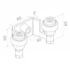 PSG 60.023 60mm Άνω βάση συρόμενης πόρτας (2 ράουλα)