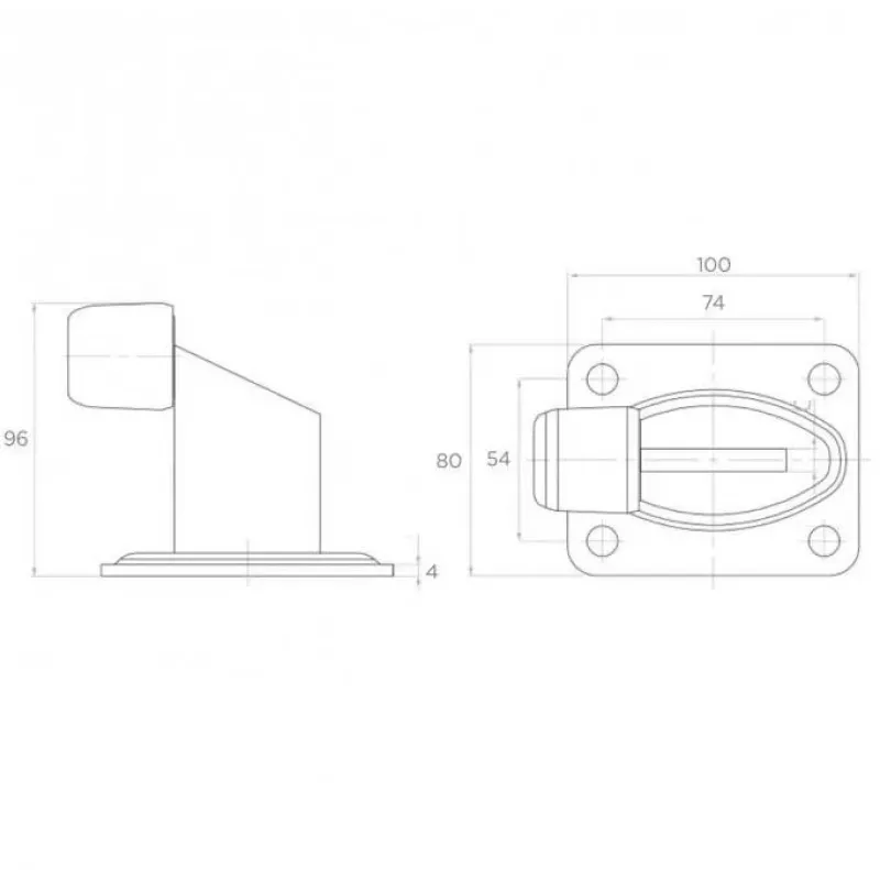 PSG 60.038 Αποσβεστήρας πόρτας - EPDM λάστιχο, Μαύρο, 60x38mm