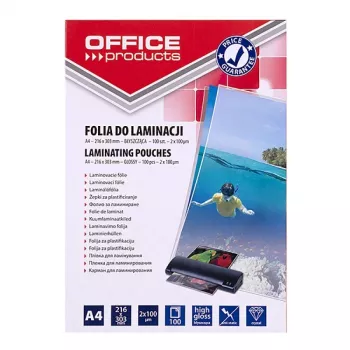 PBS CONNECT OFFICE PRODUCTS Μεμβράνη πλαστικοποίησης A4 2x100 Μικρόμετρα γυαλιστερή 100 Φύλλα διαφανή