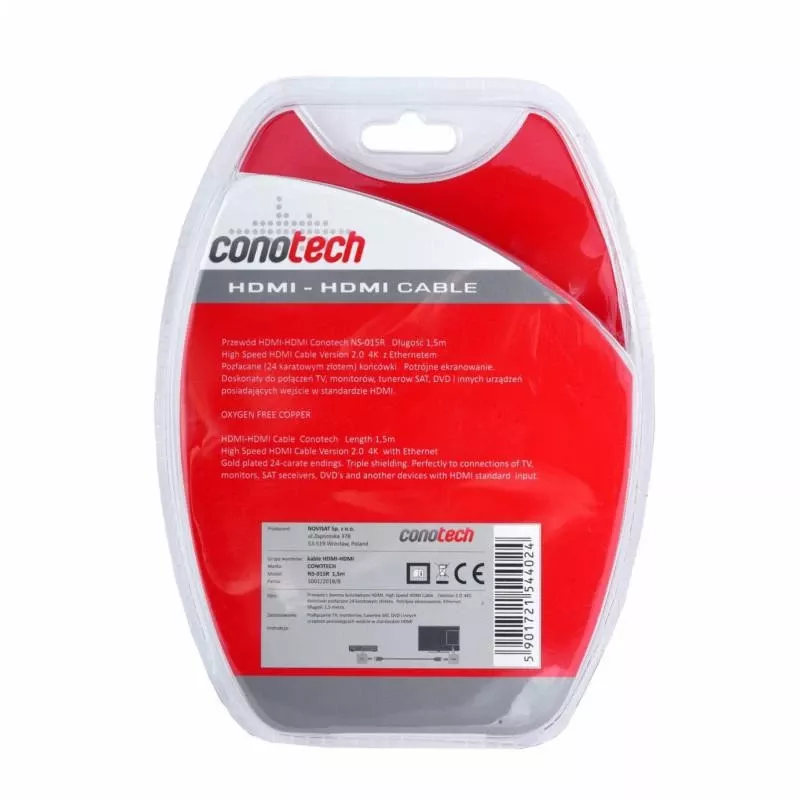 CONOTECH NS-015R Καλώδιο HDMI 2.0 1,5m Μαύρο