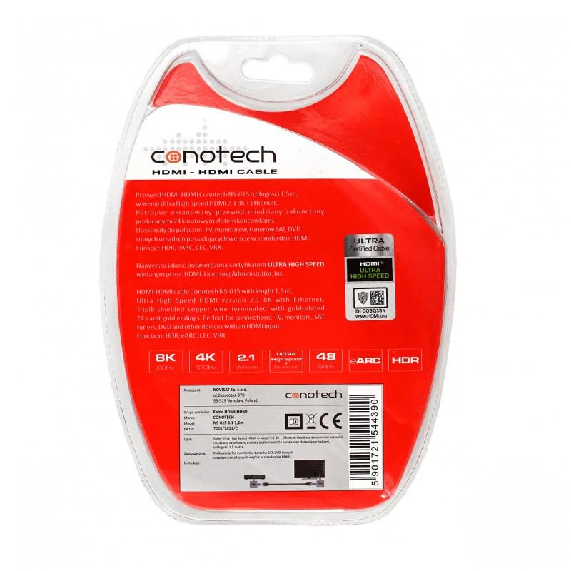 CONOTECH NS-015 Καλώδιο HDMI 2.1 8K 1,5m