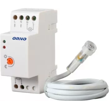 ORNO OR-CR-219 Διακόπτης λυκόφωτος για ράγα DIN με εξωτερική φωτοαντίσταση, 230V AC, 10A, 2-100 Lux