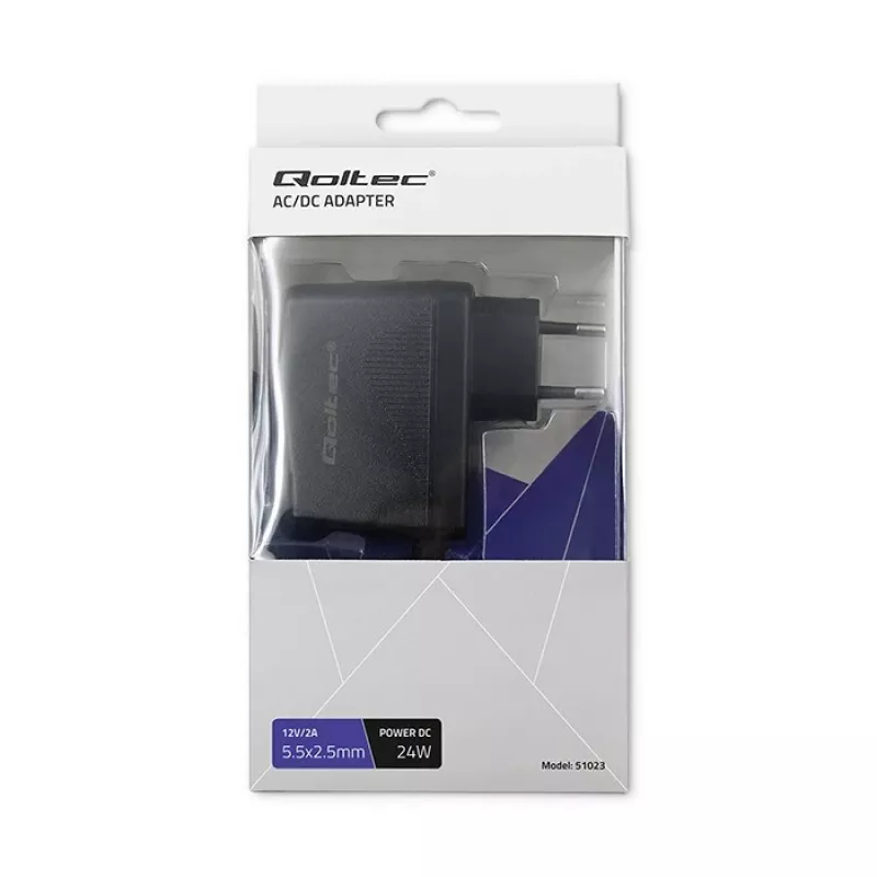QOLTEC Τροφοδοτικό βύσματος 24W 12V 2A 5,5x2,5mm