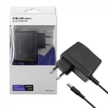 QOLTEC Τροφοδοτικό βύσματος 24W 12V 2A 5,5x2,5mm