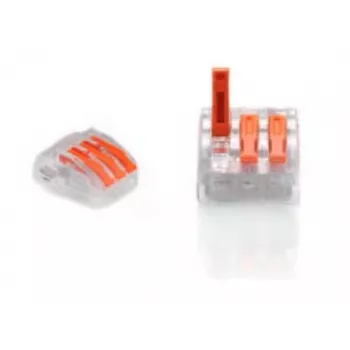 TRYTYT PC-233 Σύνδεσμος συρμάτων με μοχλό 3 θέσεων 0,2-4,0 mm² 50 τεμ. διαφανές πορτοκαλί