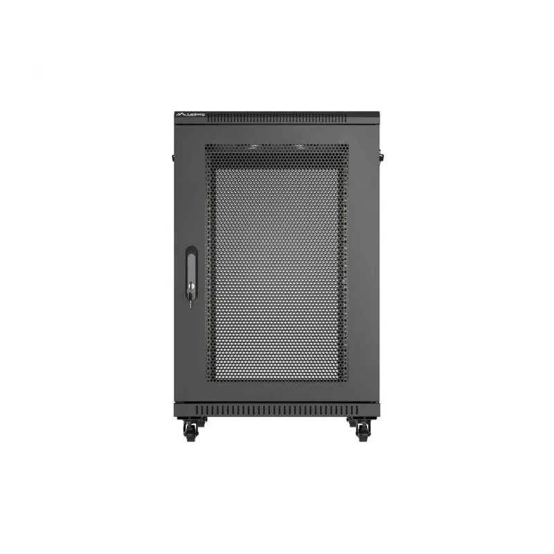 Lanberg Βάση 19 ιντσών 18U 600x800 mm μαύρο ντουλάπι δαπέδου με διάτρητες πόρτες (Flat Pack)