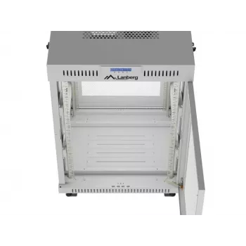 Lanberg Βάση 19 ιντσών 15U 600x800 Γκρι ντουλάπι δαπέδου με διάτρητη πόρτα και LCD (Flat Pack)