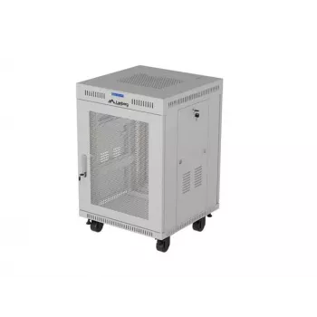 Lanberg Βάση 19 ιντσών 15U 600x800 Γκρι ντουλάπι δαπέδου με διάτρητη πόρτα και LCD (Flat Pack)