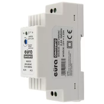 EURA DIN15W12 Τροφοδοτικό ράγας DIN 12V 1,25A 15W