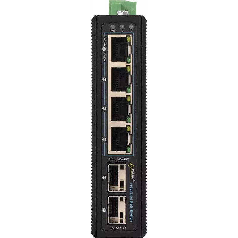 PULSAR ISFG64-BT βιομηχανικός switch (4x PoE, 2x SFP)