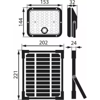 BEMKO SOLPAR ηλιακός LED προβολέας 10W 1500lm 3000/4000K IP65 μαύρο με αισθητήρα PIR