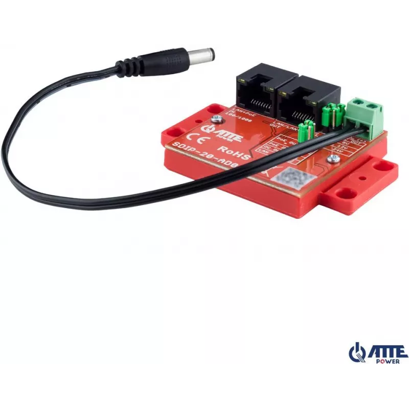 ATTE SDIP-20-AD0 αντάπτορας PoE step-down 20W 12V ράγα DIN