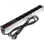 DELTA PD-7K/RACK 7-θέσιο πολύπριζο Schuko 1U rackmount 230V 10A 2300W καλώδιο 3m μαύρο