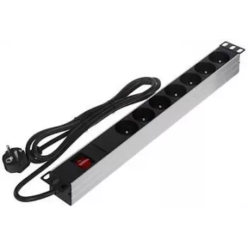 DELTA PD-7/RACK πολύπριζο 7 υποδοχών 19 ιντσών rackmount 1U Schuko μαύρο