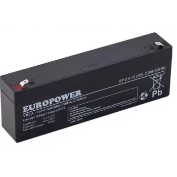 EUROPOWER EP 2.3-12 AGM μπαταρία 12V 2,3Ah διάρκεια ζωής σχεδιασμού 6-9 έτη