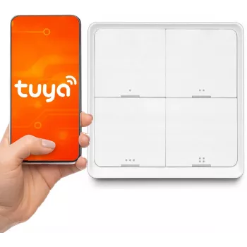 LUXURY-GOODS SC04 ZigBee TUYA έξυπνος διακόπτης σκηνής – 4 κουμπιά, 12 σκηνές, λευκό