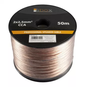 Libox Καλώδιο Ηχείων 2x2,50 mm² LB0009-50 Καλώδιο Ήχου 50 m Διαφανές