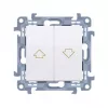 KONTAKT SIMON 10 Module Λευκό Κουμπί Ελέγχου Περσίδας Βέλος Βιδωτοί Ακροδέκτες 10A 250V