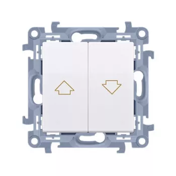 KONTAKT SIMON 10 Module Λευκό Κουμπί Ελέγχου Περσίδας Βέλος Βιδωτοί Ακροδέκτες 10A 250V