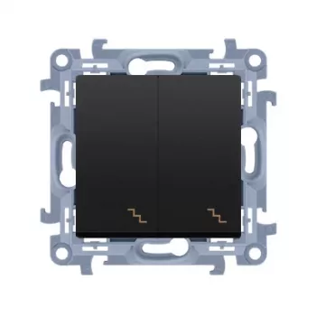 KONTAKT SIMON 10 Module Παγκόσμιο Μονάδα Διακόπτη 10AX 250V Ματ Μαύρο 2x Βιδωτοί Ακροδέκτες