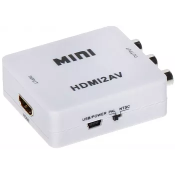 DELTA Μετατροπέας HDMI σε AV - Μαύρο