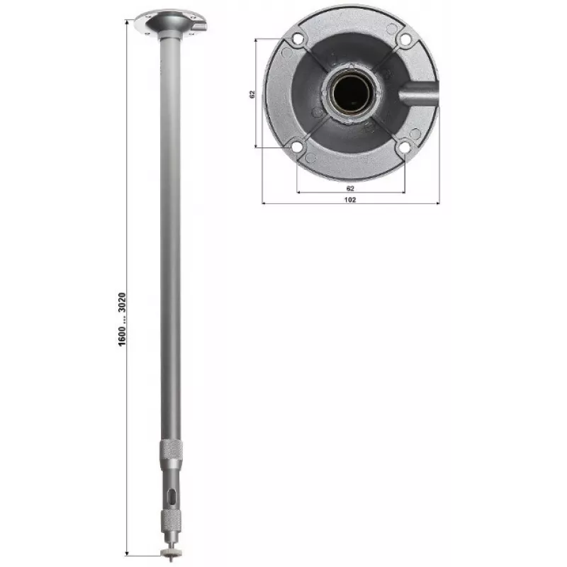 DELTA Τηλεσκοπική βάση οροφής για κάμερα BR-150X300