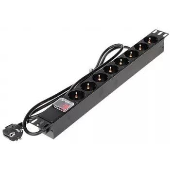 DELTA PD-8/RACK-N Μονάδα διανομής ρεύματος (PDU) 8 θέσεων 1U 19 ιντσών για ράφι - 230V 16A 3680W Schuko
