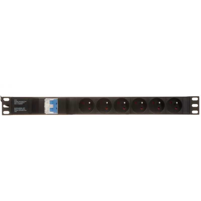 DELTA PD-6/R-2P Πολύπριζο προστασίας από υπέρταση 6 πριζών 2m καλώδιο Μαύρο