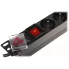 DELTA PD-8/R-IEC Πολύπριζο 8 πριζών προστασίας από υπέρταση 230V 10A Μαύρο