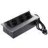 DELTA FPS-3S/CABLE Πολύπριζο επίπλων με 3 πρίζες, καλώδιο 1,5 m, Μαύρο