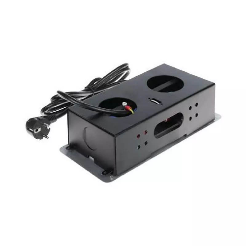 DELTA FPS-3S/CABLE Πολύπριζο επίπλων με 3 πρίζες, καλώδιο 1,5 m, Μαύρο