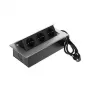 DELTA FPS-3S/CABLE Πολύπριζο επίπλων με 3 πρίζες, καλώδιο 1,5 m, Μαύρο