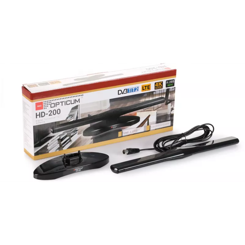 OPTICUM ANT0136 HD-200 Εσωτερική Ενεργή Κεραία DVB-T2 Μαύρο