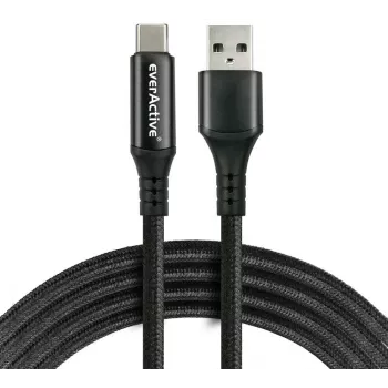 everActive CBB-2CBL USB-A/USB-C Καλώδιο LCD 200cm 3A