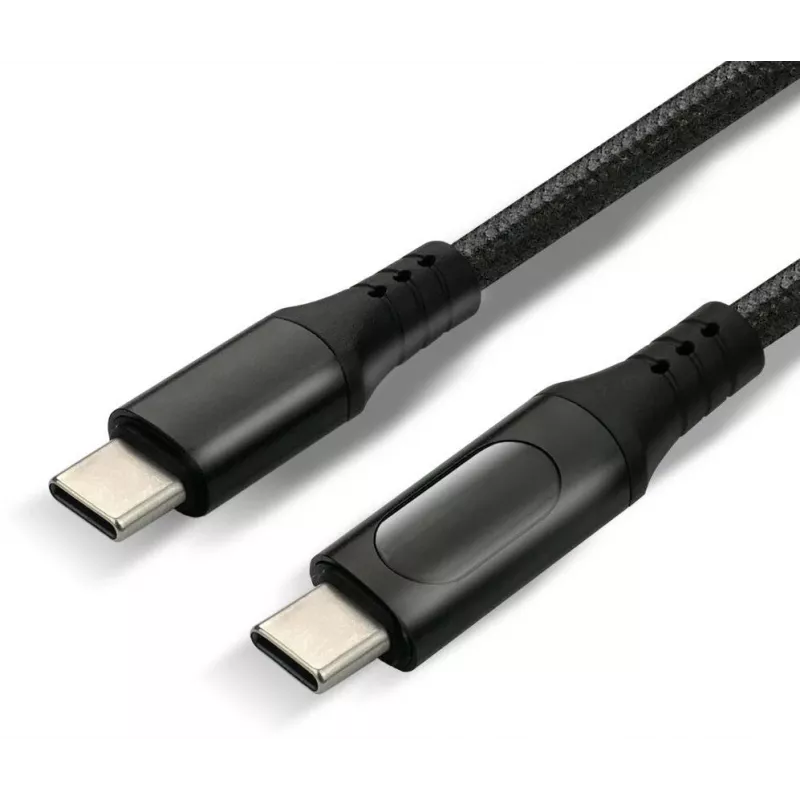 Καλώδιο USB-C σε USB-C με οθόνη LCD ένδειξης ισχύος, 3m, 45W PD, μαύρο