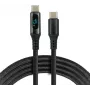 Καλώδιο USB-C σε USB-C με οθόνη LCD ένδειξης ισχύος, 3m, 45W PD, μαύρο