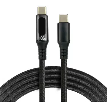 Καλώδιο USB-C σε USB-C 2m 100W LCD ένδειξη ισχύος everActive CBB-2PD5L