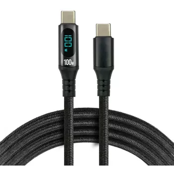 Καλώδιο USB-C σε USB-C 2m 100W LCD ένδειξη ισχύος everActive CBB-2PD5L