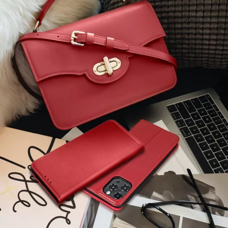 OEM Flip Case για iPhone 17 Pro / 18 Pro Smart Pro Book δερμάτινο Βυσσινί