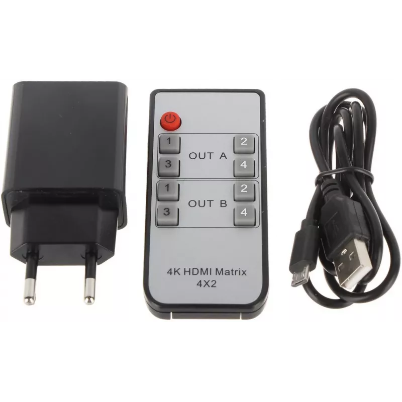 Διακόπτης HDMI 4x2 Matrix 4K@30Hz HDMI-SW-4/2-MATRIX