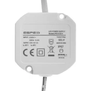 ESPE LP-1212-211 12V 1A 12W IP67 τροφοδοτικό 5.5/2.1mm