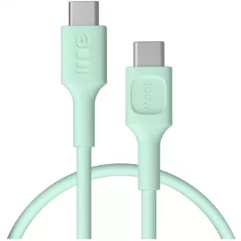 Green Cell PowerFlex Καλώδιο γρήγορης φόρτισης USB-C σε USB-C 100W 0,3m Πράσινο μέντας